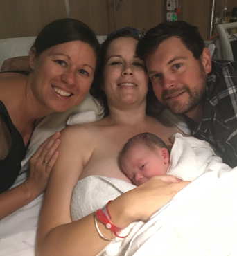 Newly Birth Mom with Baby, Family and Kara